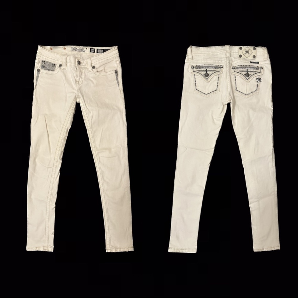 Miss Me Signature Skinny Ankle Low
Rise Stretch Jeans Western White